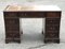 Pedestal Desk with Tan Leather Top. 1