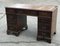 Pedestal Desk with Tan Leather Top. 2