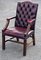 Red Leather Buttoned Back Gainsborough Armchair, Image 1