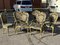 Gilt Wooden and Upholstered Armchairs., Set of 6, Image 4