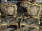 Gilt Wooden and Upholstered Armchairs., Set of 6, Image 8