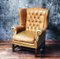 Country House Library Armchair in Tan Leather 1