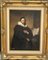 J Gaston, Porträt von Don Gianni Cononico, Oberhaupt der Katholischen Kirche, Palermo, 20. Jh., Öl an Bord, gerahmt 3