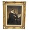 J Gaston, Portrait de Don Gianni Cononico, Chef d'Église Catholique, Palerme, XXe Siècle, Huile sur Panneau, Encadrée 1