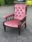 Victorian Armchair with Mahogany Frame, Buttoned Back Armchair 2