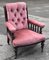 Victorian Armchair in Mahogany Frame, Buttoned Back Armchair 3