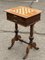 Victorian Chess Table in Walnut with Fitted Birds Eye Maple 1