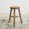 Rustic Round Elm Top A Stool, 1950s, Image 1