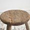 Rustic Round Elm Top A Stool, 1950s 3