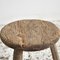 Rustic Round Elm Top A Stool, 1950s, Image 3