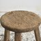 Rustic Round Elm Top B Stool, 1950s, Image 3