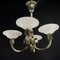 Art Deco Bronze Chandelier in Alabaster attributed to Atelier Petitot, 1930s 3