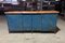 Vintage Industrial Workbench in Blue with New Top 1