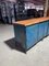 Vintage Industrial Workbench in Blue with New Top 5