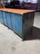 Vintage Industrial Workbench in Blue with New Top 6