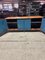 Vintage Industrial Workbench in Blue with New Top 2