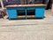 Vintage Industrial Workbench Blue with Original Top, Image 1