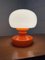 Lampe de Bureau Vintage en Verre Blanc et Orange, 1960 2