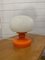 Vintage Table Lamp in White and Orange Glass, 1960 1