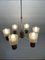 Vintage Sputnik Lamp with Brass Arms and Glass Shades, Image 4