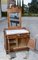 Italian Towed Wooden Bathroom Belief in Walnut with Marble Top and Mirror, 1890, Image 4