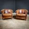 Vintage Club Chairs in Tanned Sheepskin Leather, Set of 2, Image 1