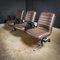 Vintage Three Person Bank of Nato-Brown Leather Chairs, Image 18