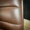 Vintage Three Person Bank of Nato-Brown Leather Chairs 19