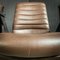 Vintage Three Person Bank of Nato-Brown Leather Chairs 16
