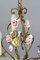 Italian Florentine Golden Metal Three-Light Chandelier with Porcelain Roses, 1970s 23