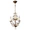 Italian Florentine Golden Metal Three-Light Chandelier with Porcelain Roses, 1970s 1