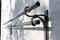 Double Curtain Rod Holder in Wrought Iron, Image 1