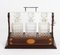 19th Century Inlaid Walnut 3-Cut Crystal Decanter Tantalus, Set of 4 2