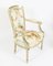 19th Century Revival Louis XVI French Painted Fauteuil Armchairs, Set of 2 2