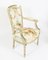 19th Century Revival Louis XVI French Painted Fauteuil Armchairs, Set of 2, Image 2