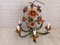 Vintage French Floral Toleware Chandelier, 1950s 3