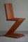 Silla Zig Zag escandinava escultural de pino, años 80, Imagen 18