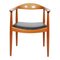 The Chair in Mahogany and Black Leather from Hans Wegner 1