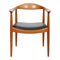 The Chair in Mahogany and Black Leather from Hans Wegner, Image 1
