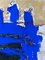 Mini composizione astratta blu, anni '50, Tecnica mista, con cornice, Immagine 3