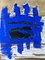 Mini composizione astratta blu, anni '50, Tecnica mista, con cornice, Immagine 2