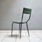Vintage Stuhl mit Gestell aus schwarzem Eisen mit Rückenlehne und waldgrünem Samtsitz, 1960er 5