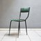 Vintage Stuhl mit Gestell aus schwarzem Eisen mit Rückenlehne und waldgrünem Samtsitz, 1960er 2
