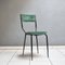 Vintage Stuhl mit Gestell aus schwarzem Eisen mit Rückenlehne und waldgrünem Samtsitz, 1960er 4