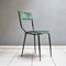 Vintage Stuhl mit Gestell aus schwarzem Eisen mit Rückenlehne und waldgrünem Samtsitz, 1960er 1