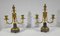 Mid 19th Century Bronze and Marble Candleholders, Set of 2 2