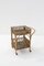 Italian Bar Cart in Bamboo, Rattan and Black Glass, 1950s 1