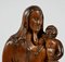 Olive Wood Virgin & Child Sculpture, Late 19th Century 6