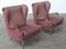 Italian Wingback Armchairs with Brass Legs, 1950s, Set of 2 6