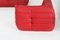 Red Leather Togo Sofa Set by Michel Ducaroy for Ligne Roset, 1990s, Set of 3 4